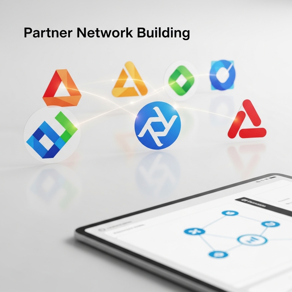 Professional team collaborating on affiliate partner network strategy